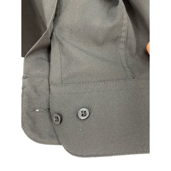 Mens Jones NY Signature XL Jet Black Stretch Dress Shirt 2333 EUC Neck 17-17.5 - Picture 2 of 8